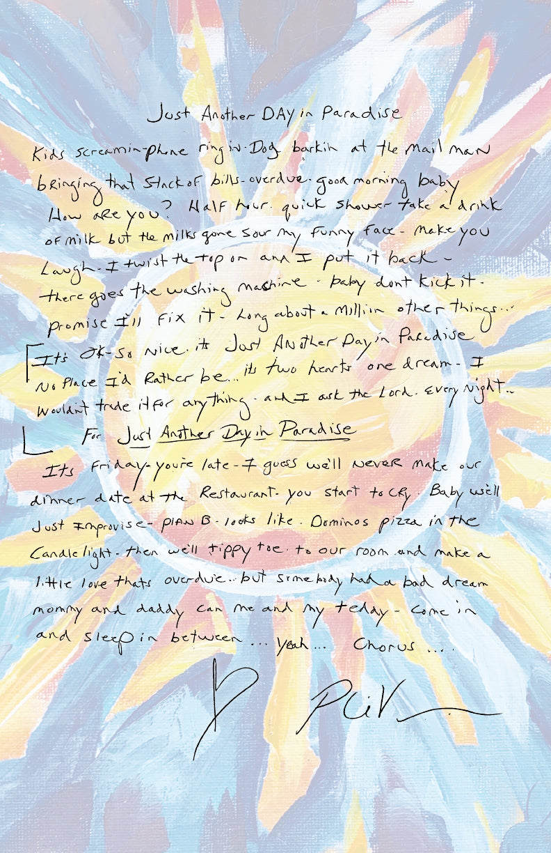 Just Another Day In Paradise Lyric Sheet
